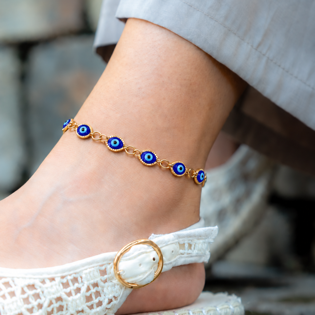 Blue Nazar Halo Anklet