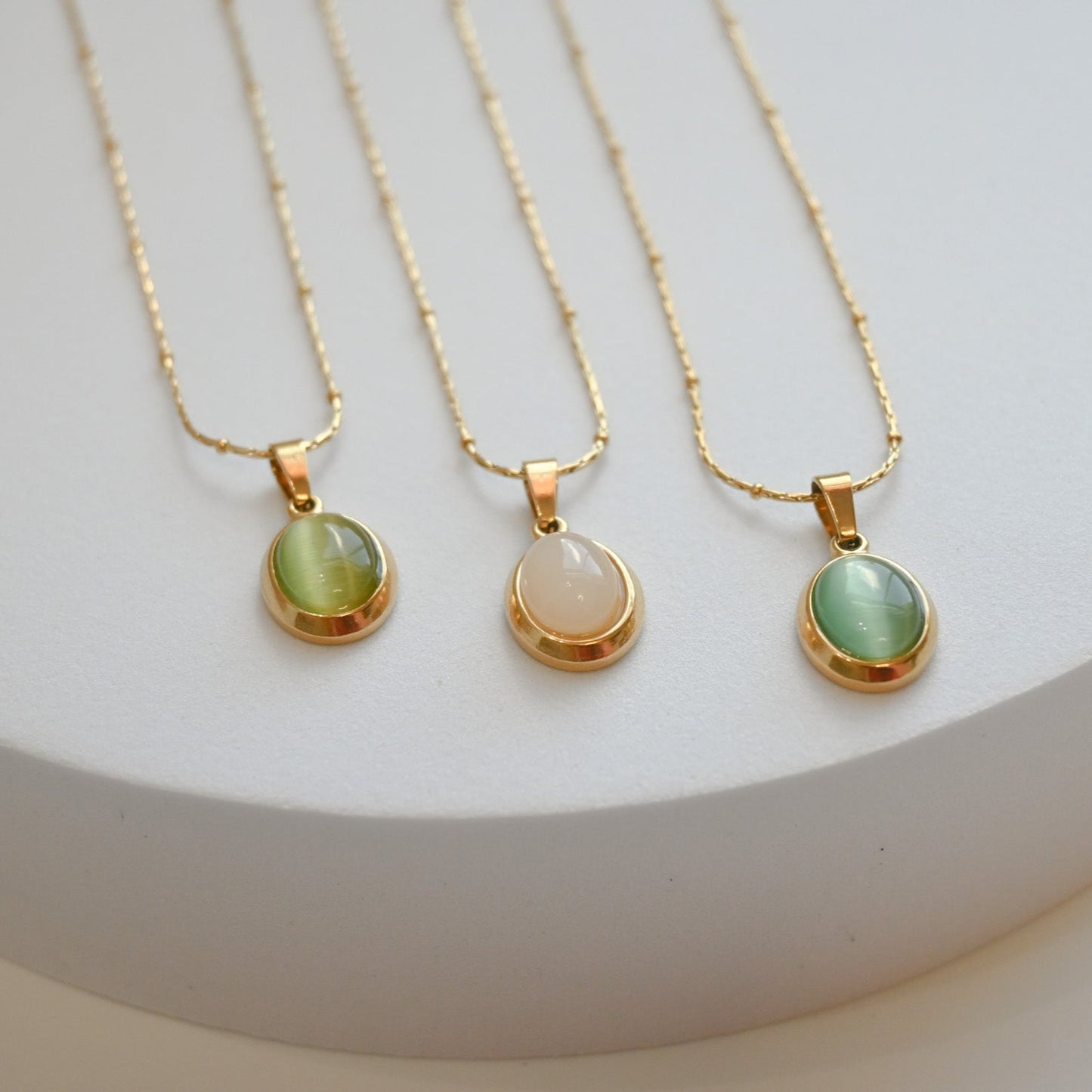 Oval Gemstone Necklace