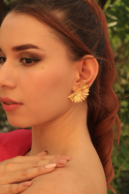 Golden Gerbera Earrings