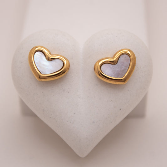 Ivory Heart Studs