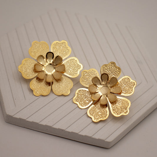 Golden Dahlia Earrings
