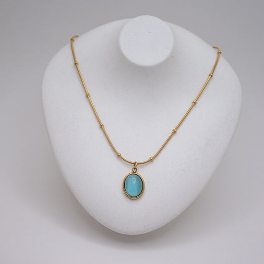 Oval Gemstone Necklace