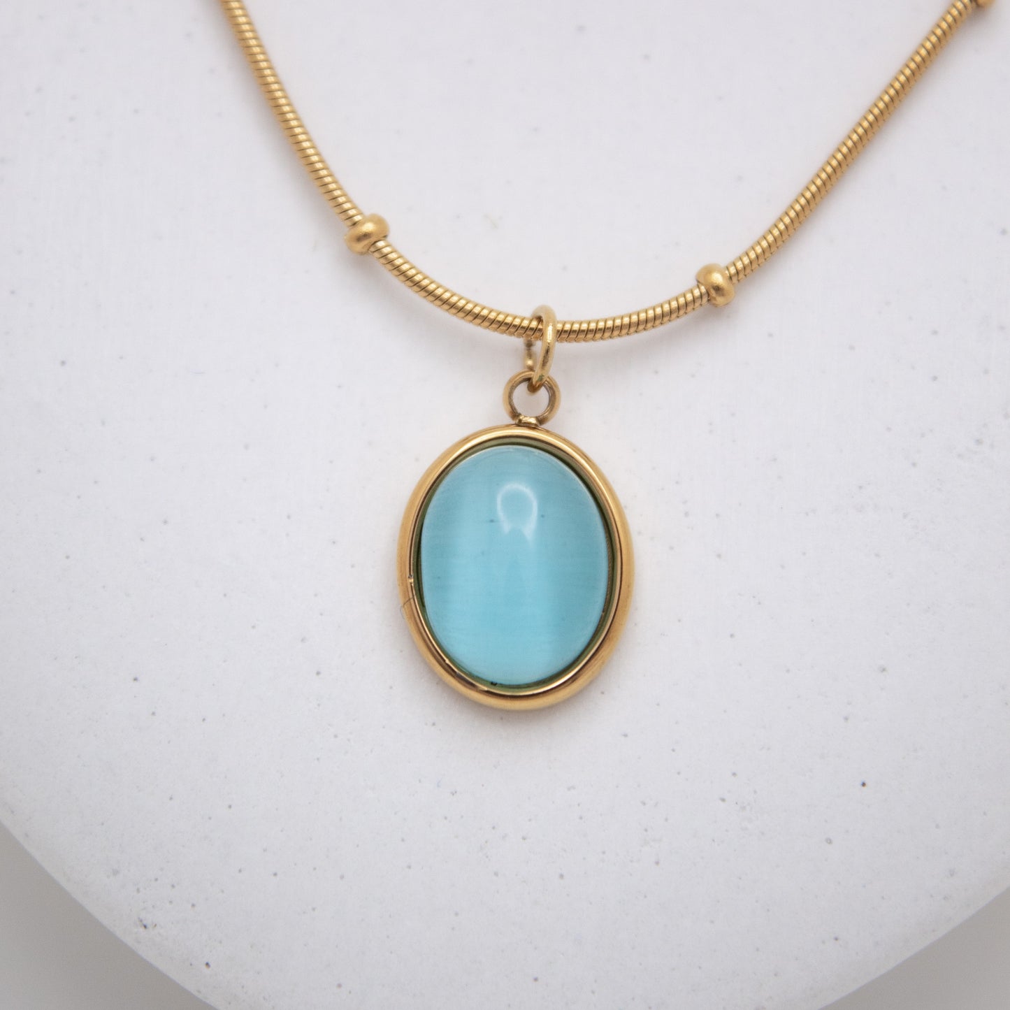 Oval Gemstone Necklace