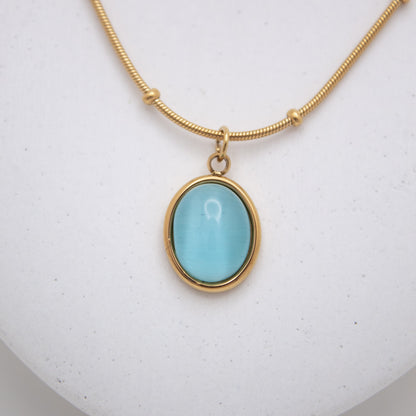 Oval Gemstone Necklace