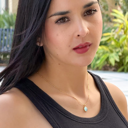Oval Gemstone Necklace