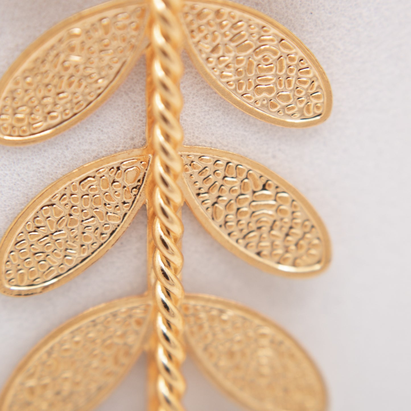 Bloom Again gold textured leaf earrings