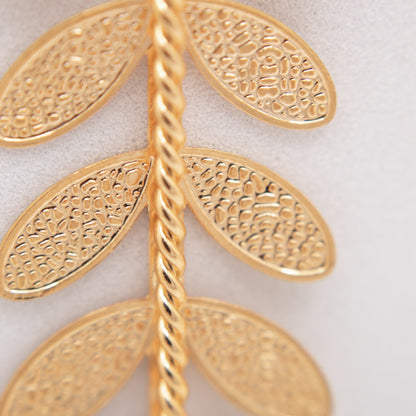 Bloom Again gold textured leaf earrings