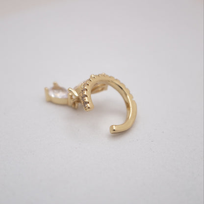 Celeste Drop rhodium plated ear cuff