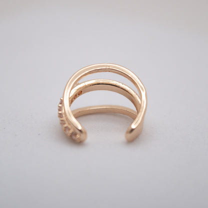 Golden Whisper ear cuff in rhodium plated finish