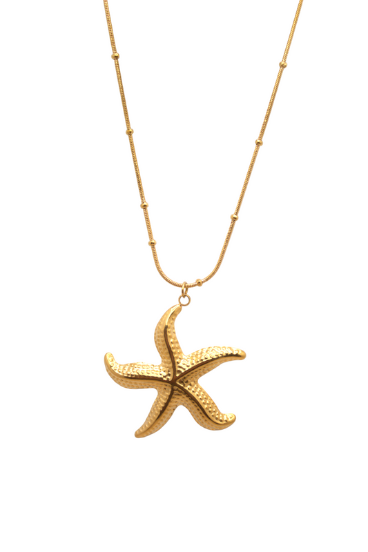 Ocean Star Necklace in gold with starfish pendant and delicate chain