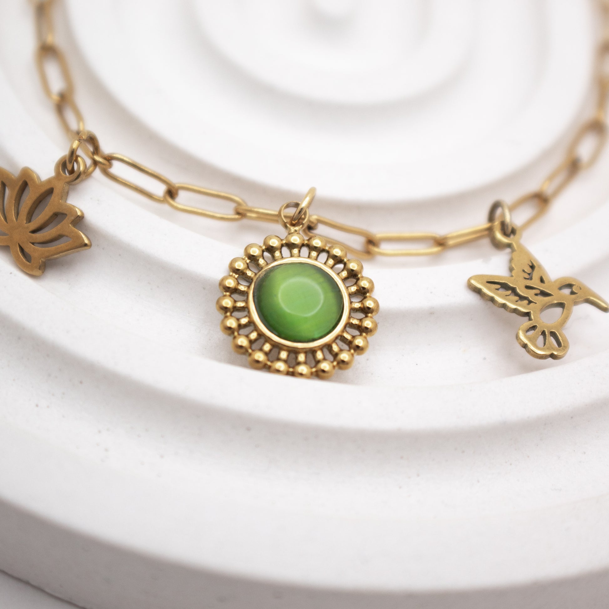 Harmony Charm bracelet in PVD gold stainless steel