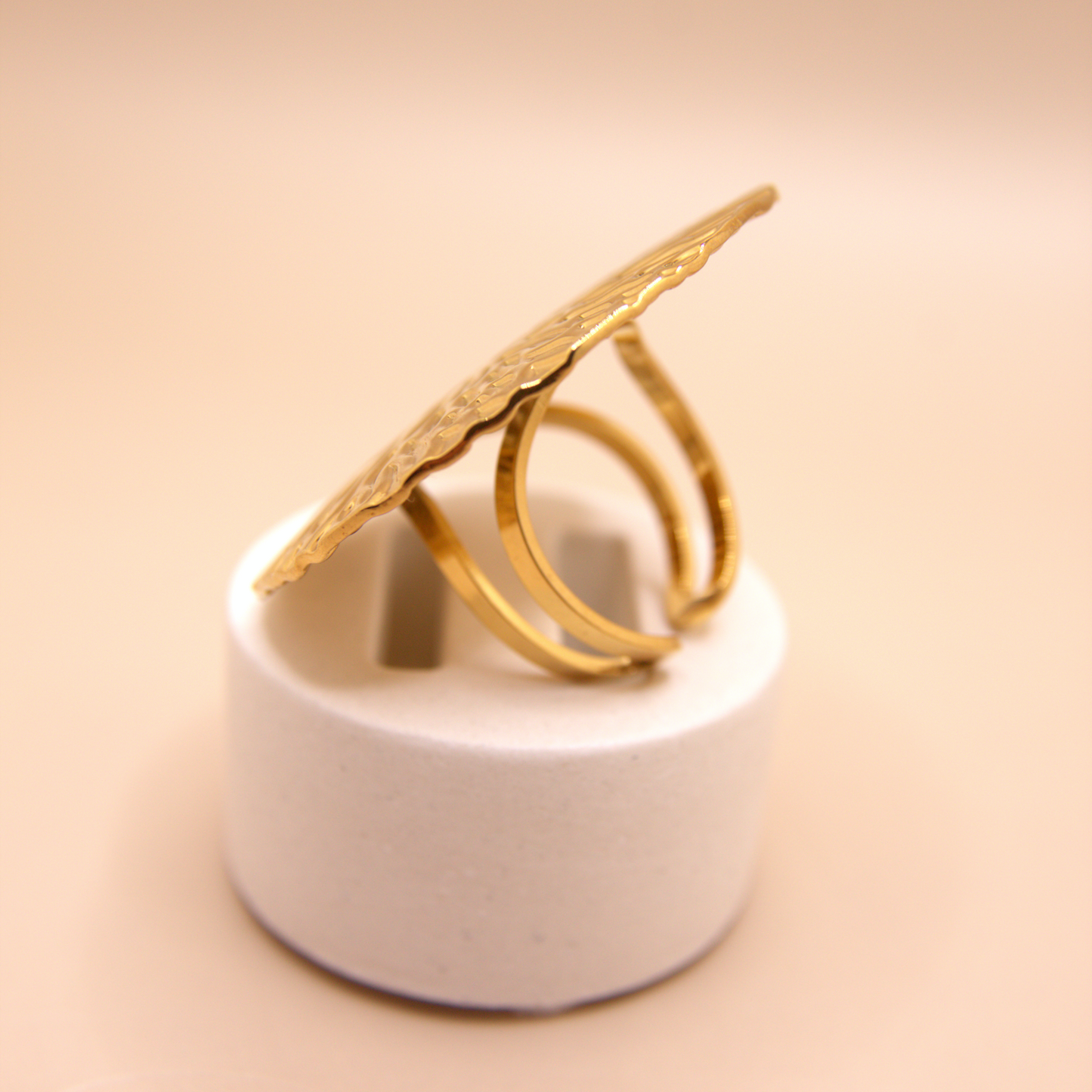 Textured waterproof gold ring by Selva&Co.