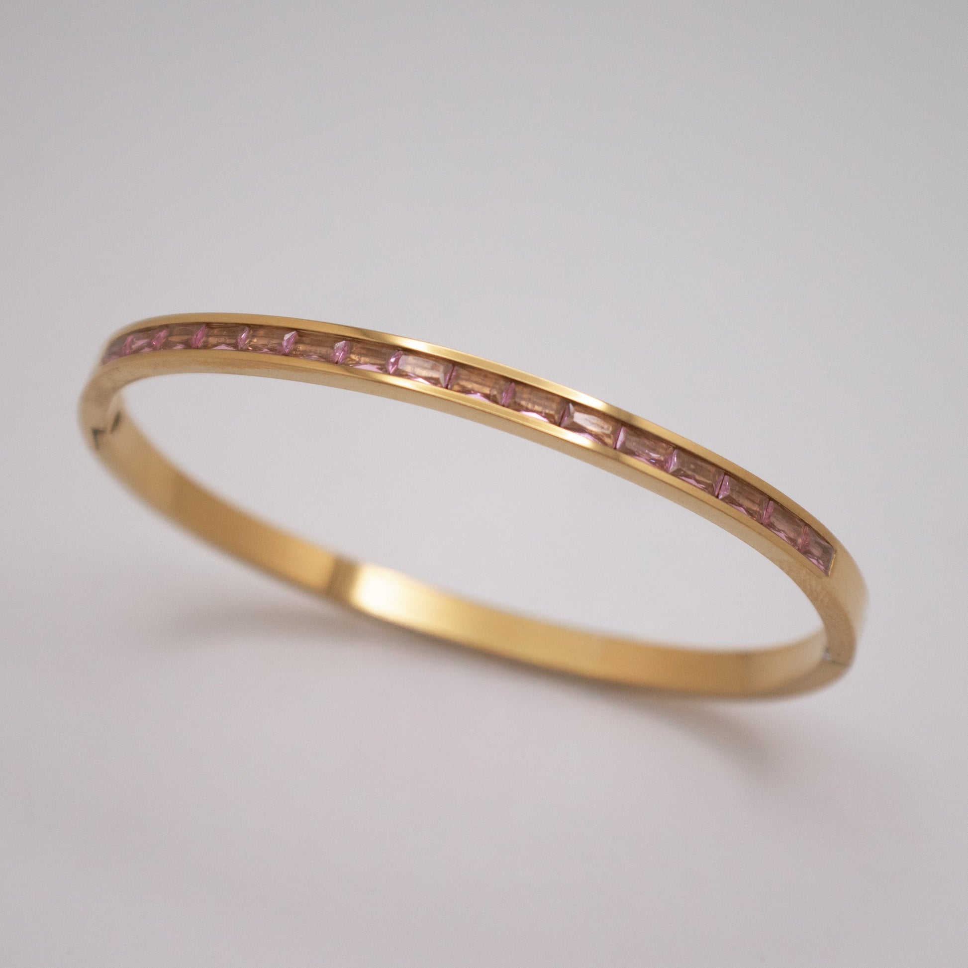 Elegant slim blush crystal bracelet